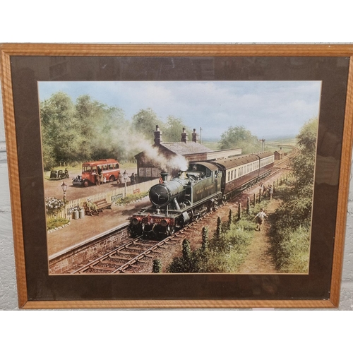 802 - A 20th Century coloured Print of a Steam Train. 40 x 50 cm approx.