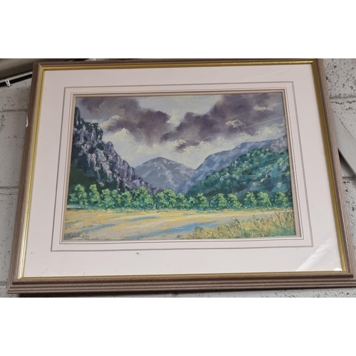 961 - A well framed Pastel of a country scene.