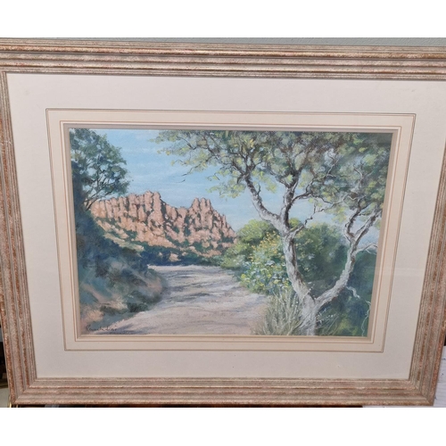 963 - A well framed Pastel of a country scene.