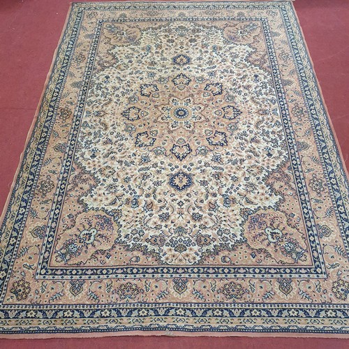 804 - Large Pink and Blue Carpet. 
L 288 x W 200 cm approx.
