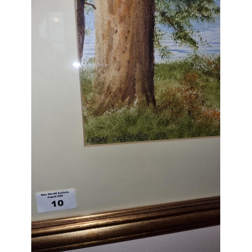 10 - Leon O'Kennedy, b1955. A good Watercolour on paper of an extensive Lake scene, signed lower left. H ... 