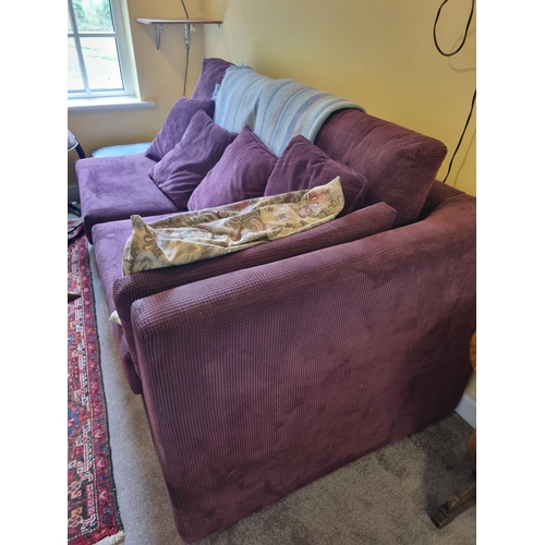 113 - A very large adjustable mauve modern Couch in three parts to include a daybed. (other part in the St... 