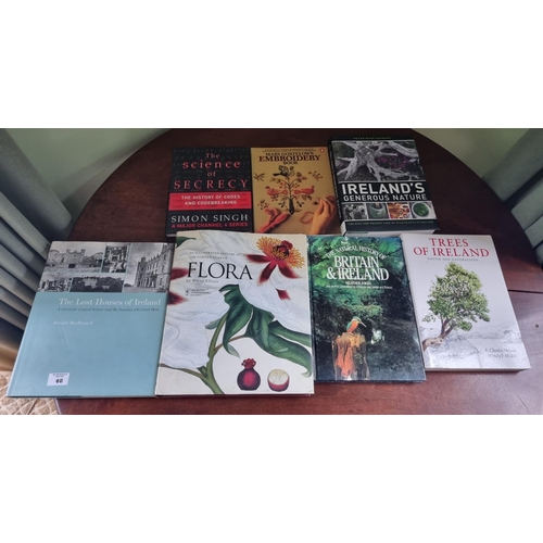 60 - A good quantity of coffee table Books to include Lost houses of Ireland by Randall McDonald, Flora b... 