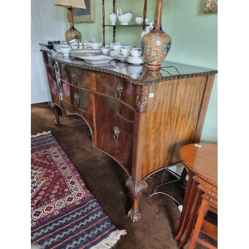 87 - A Fantastic late 19th early 20th Century serpentine fronted Sideboard with highly carved rope edge t... 