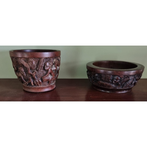83 - Two African Hardwood Libation Bowls.
Diameter's  10 and 12 cm approx.