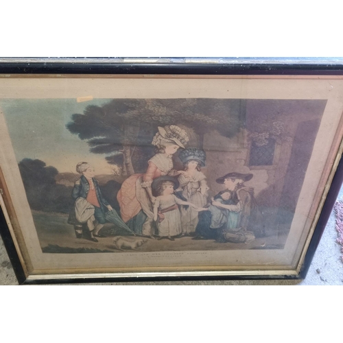 461 - A good pair of 19th Century coloured Engravings after George Morland. '' The Lady and her Children R... 