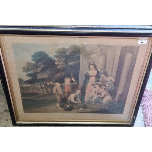 461 - A good pair of 19th Century coloured Engravings after George Morland. '' The Lady and her Children R... 