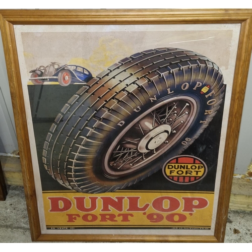 474 - Framed Dunlop Advertisement Print. 80 x 70 cm approx.