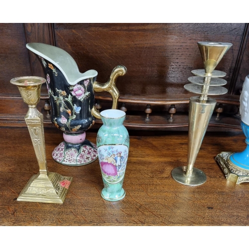 107 - A good quantity of Items to include Vases, Crystal, Brass etc.