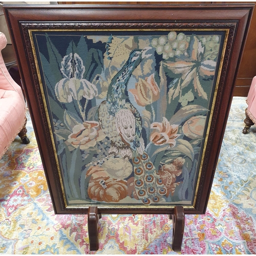 122 - A good 20th Century tapestry Fire Screen with timber frame. W 64 x H 95 cms approx.