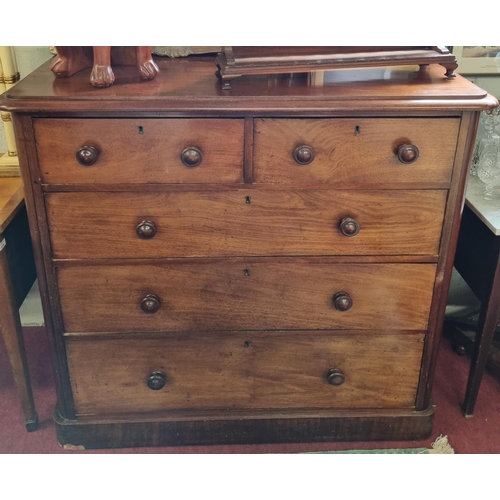 212 - An early 19th Century Mahogany Chest of Drawers having two short and three long drawers with origina... 