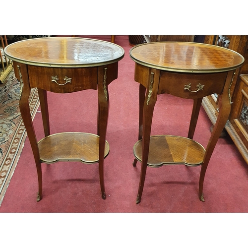 854 - Withdrawn. A good pair of early 20th Century Rosewood and Kingwood Side Tables with gallery bases an... 