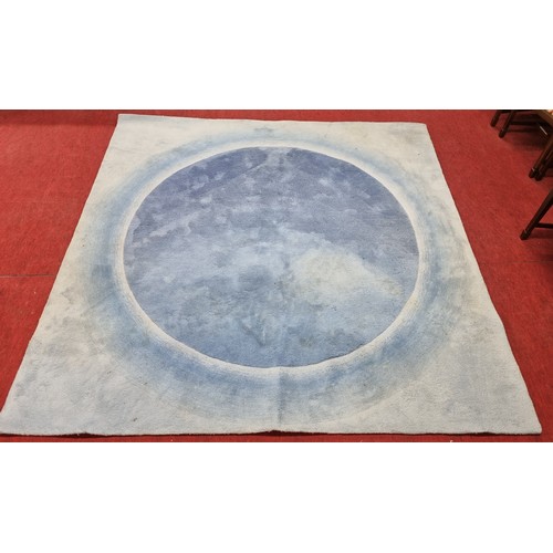 857 - A Large Indian Wool Carpet , Eclipse Blue . 245 x 245 cm approx.