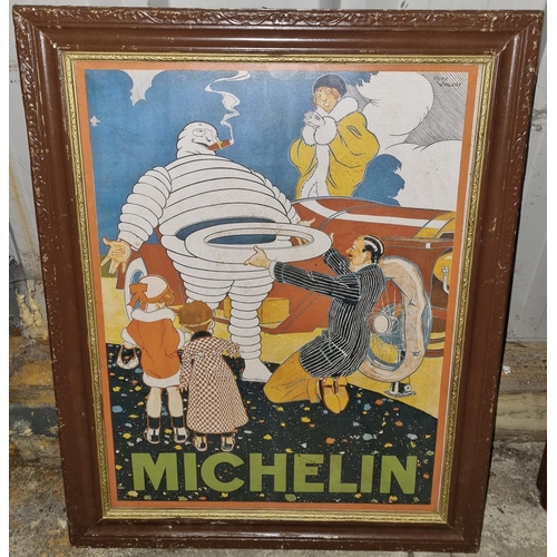 476 - Framed Michelin Advertisement Print. 58 x 46 cm approx.