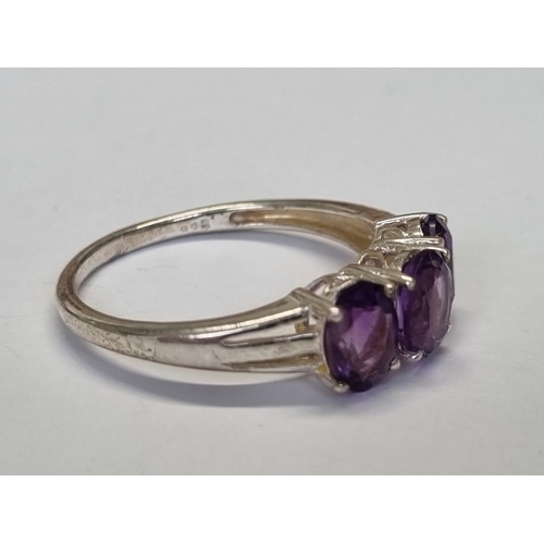 307 - A Silver and Gem set Ring, size R1/2.