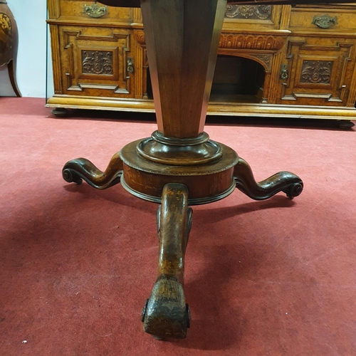 758 - A 19th Century circular Centre Table with tripod support. H 78 x D 120 cm approx.