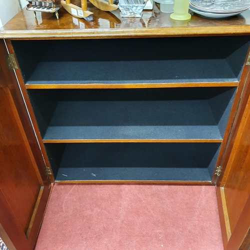 113 - A 19th Century Walnut and Burr Walnut two door Side Cabinet. 92 x 60 x H 87 cm approx.