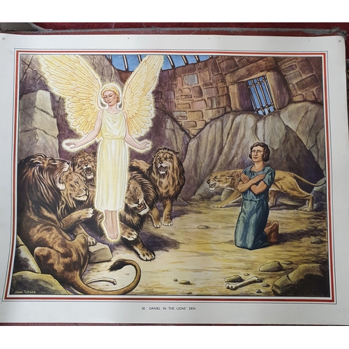 82 - A group of early 20th Century Old Testament captured colour Prints along with a large coloured Print... 