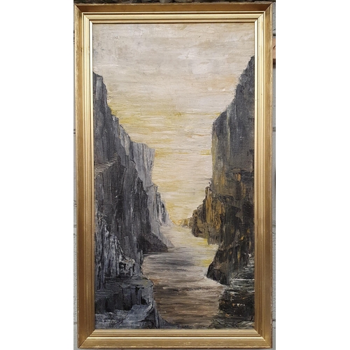 94 - A 20th Century Oil on Canvas with depiction verso 'The Giants Causeway' , indistinctly signed LL alo... 