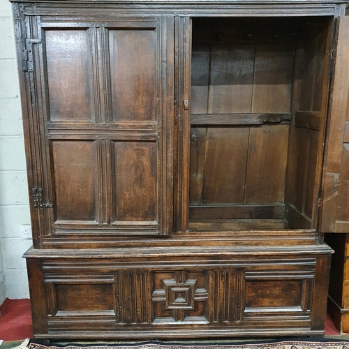 180 - A good early 19th Century Oak two door Cupboard. 163 x 56 x H 185 cm approx.