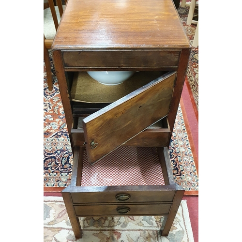 401 - A Georgian Mahogany single door Side Cabinet with square supports. 44 x 44 x H 83 cm approx.