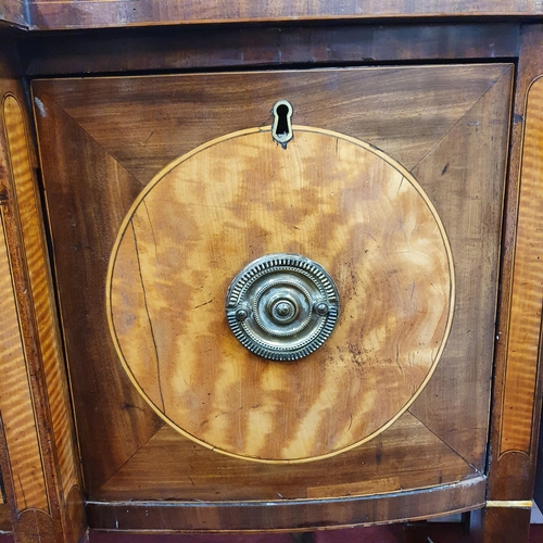 407 - A 19th Century Mahogany and Inlaid Sideboard on square tapered supports. W 180 x 57 x H 85 cm approx... 