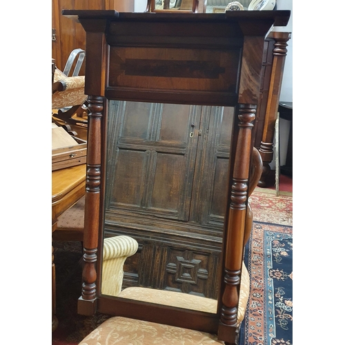 477 - An early 19th Century Mahogany and Rosewood Pier Mirror. 83 x 56 cm approx along with a late 19th ea... 