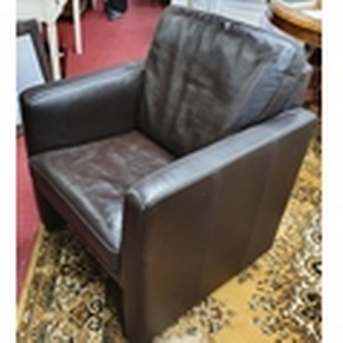 266 - A pair of corner Seats. W 52 cm approx along with an as new leather Armchair. W 71 x 75 x SH 47 cm a... 