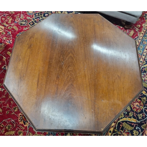 508 - An Edwardian Walnut Centre Table. D 61 x H 69 cm approx.