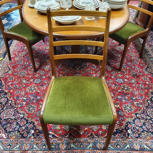 229 - A good mid Century G Plan Dining Table and six Chairs. W 107 x 210 x H 72 cm approx.