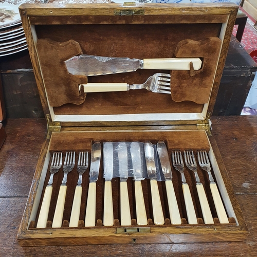 247 - Two cased sets of Cutlery along with a small part cased set of knives.