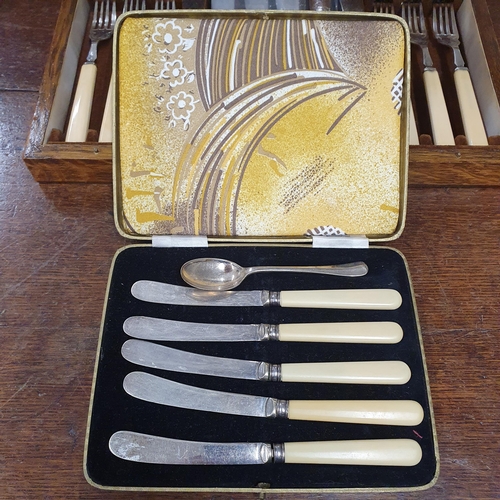 247 - Two cased sets of Cutlery along with a small part cased set of knives.