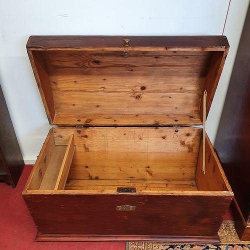 276 - A 19th Century dome shaped Blanket Chest with lifting handles to the side. 90 x 51 x H 46 cm approx.