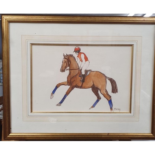 258 - Two Watercolours of Equestrian scenes by Brian Merry. Signed Lower.