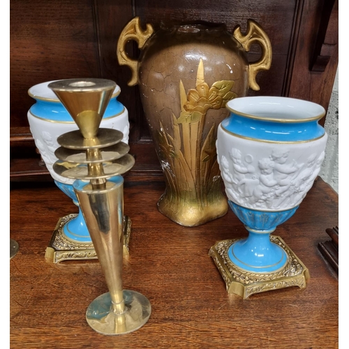 1041 - A good quantity of Items to include Vases, Crystal, Brass etc.