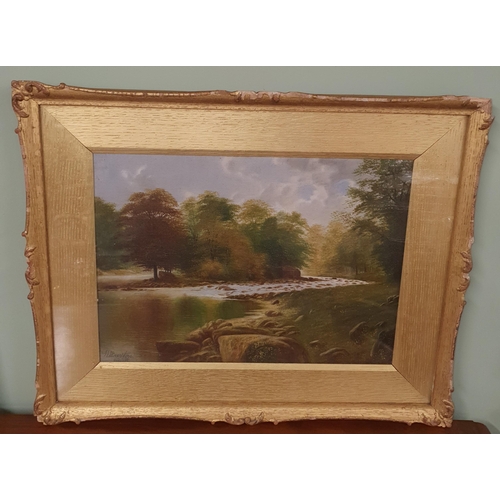 524 - A good pair of late 19th Century Oils of river scenes, signed M. Barton LL and dated 1840 in really ... 