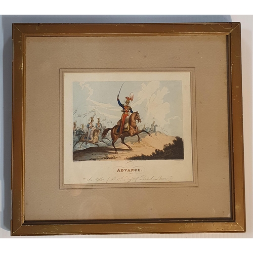 564 - Two 19th Century military coloured Engravings. 37 x 28 cm approx.