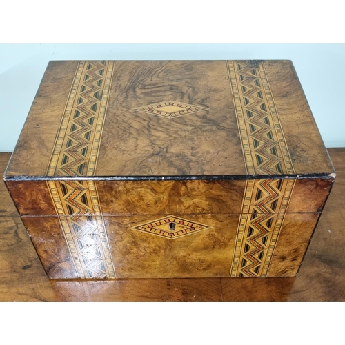 1028 - A 19th Century Walnut and Parquetry Box.