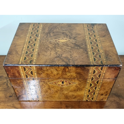 1028 - A 19th Century Walnut and Parquetry Box.