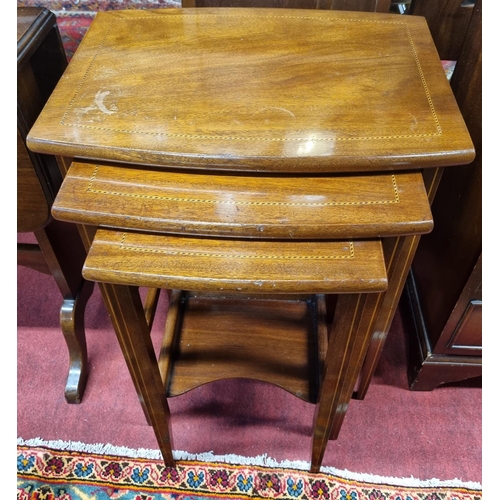 1050 - A early 20 Century Mahogany nest of three Tables, a modern Chest and a small Mahogany drop leaf Tabl... 