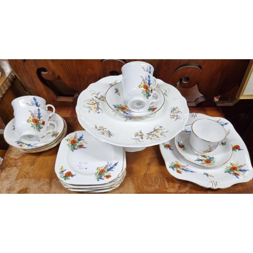 1051a - A really good Tuscan China part tea Set along with a cake Tray and a quantity of Waterford Crystal a... 