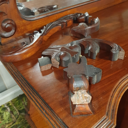 735 - A good early 20th Century Walnut Display cabinet with mirrored top. W 99 x D 34 x H 197 cm approx.