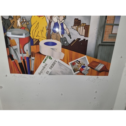 618 - Robert Ballagh b1943, An Artist Proof giclee Print  ''My Studio 69 '', signed and with embossed Stam... 