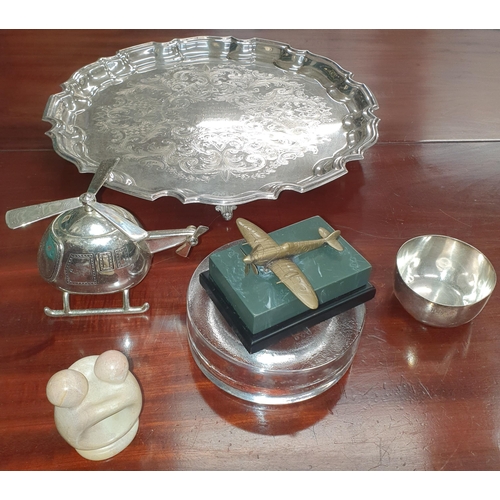 436a - Boxed lot of Silver plate , Ornaments and Delf .