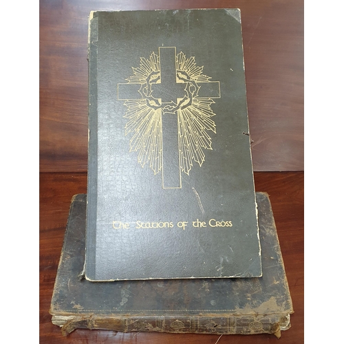 1198 - Two Large Religious Books , The Illustrated  Stations of the Cross and The Life And Suffering Of Our... 