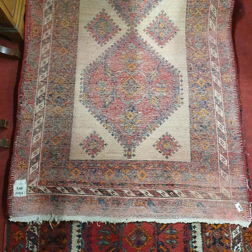 1048 - A Cream ground Persian Miskin Runner with a traditional Miskin diamond design.
430 x 115 cm approx.