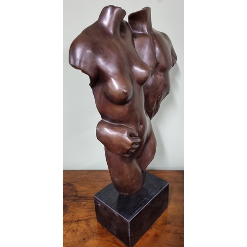 199 - Modern bronze figure torsos of a couple
Dimensions (H x W x D) approx. 48 x 33 x 12 cm