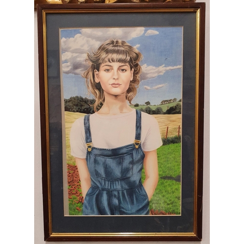 255 - A 20th Century Watercolour of a young Girl signed McKeown LR. 36 x 23 cm approx.