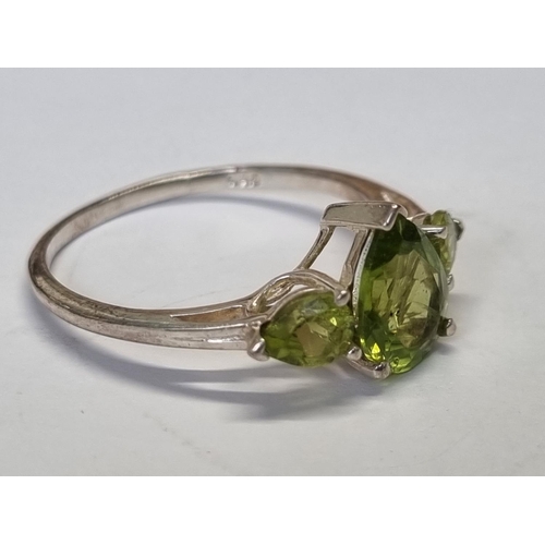 308 - A Silver and Gem set Ring, size Q1/2.