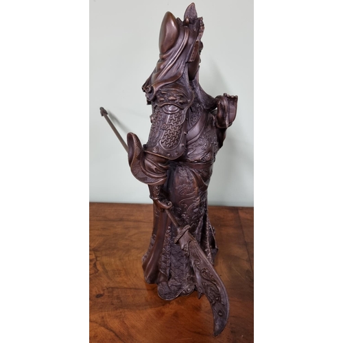 475 - A Bronze Figure Legendary Chinese General Guan Yu.

Dimensions (H x W x D) approx. 40 x 40 x 15 cm